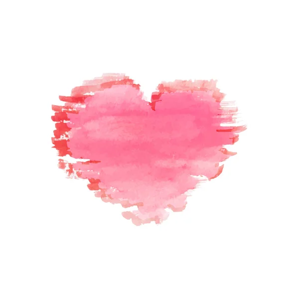 Vektorillustration. Aquarell Herz mit Text. rot. rosa. Karte. — Stockvektor