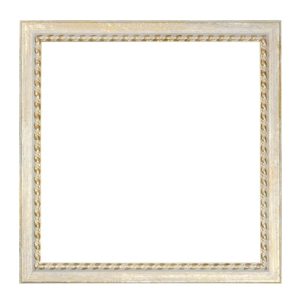 Altın işlemeli tablolar için ahşap çerçeve. Beyazda izole edilmiş — Stok fotoğraf