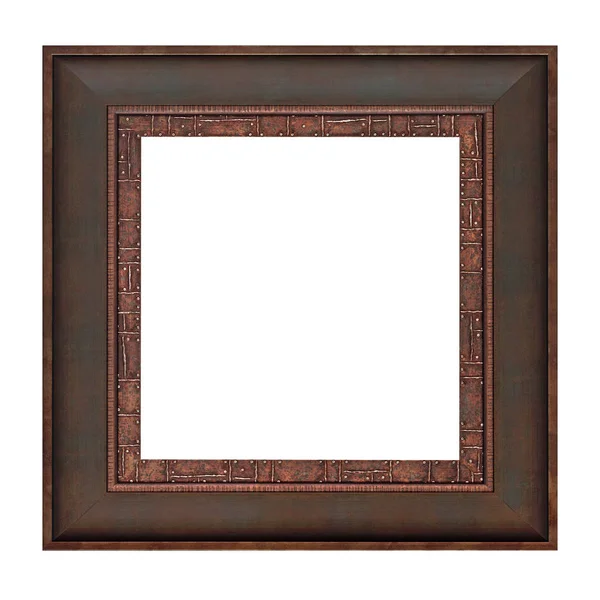 Dřevěný rám pro obrazy izolované na bílém — Stock fotografie