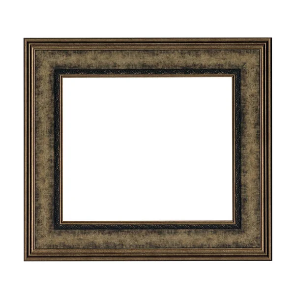 Quadro pintado dourado de madeira para pinturas com pátina. Isolados — Fotografia de Stock