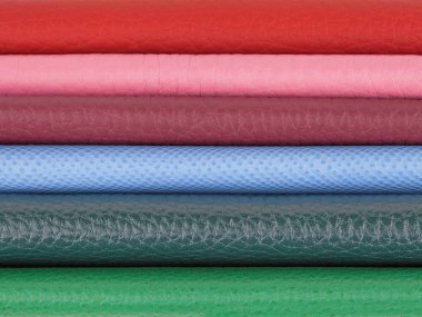 Parlak renkli doğal deri doku örnekleri