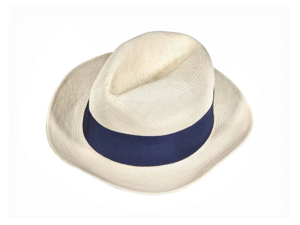 Ανδρικό Καλοκαιρινό Καπέλο Μπλε Κορδέλα Για Προστασία Από Τον Ήλιο — Φωτογραφία Αρχείου