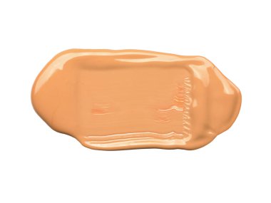 Beyaz arka planda kremalı bir temel var. İzole edilmiş. Güzellik ve moda anlayışı