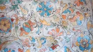 Antik İtalyan çiçekli duvar.