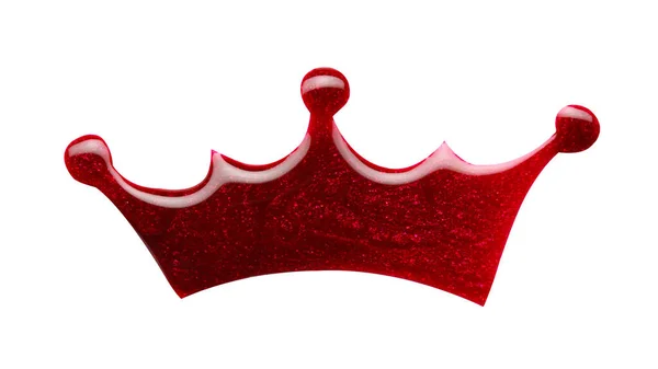 Klecks Von Rotem Nagellack Geformte Krone Isoliert Auf Weißem Hintergrund — Stockfoto