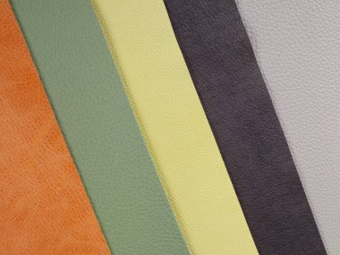 Farklı renkler, doğal deri doku örnekleri. 