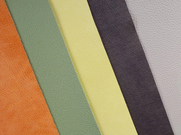 Verschiedene Farben Natürliches Leder Texturen Proben — Stockfoto