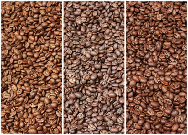 Beaucoup de grains de café torréfiés au marché de rue — Photo