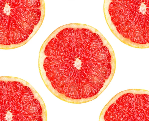 Gesunde und köstliche isolierte rote Grapefruit auf weißem Hintergrund — Stockfoto