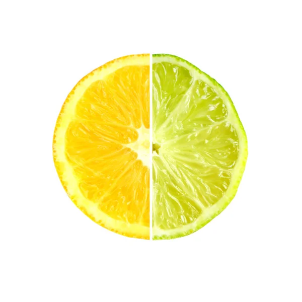 Zitrusfrüchte aus Grapefruit, Orangen und Limetten isoliert auf weißem Hintergrund — Stockfoto
