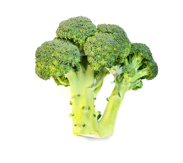 Couve brócolis saudável, crua e fresca, isolada sobre fundo branco — Fotografia de Stock