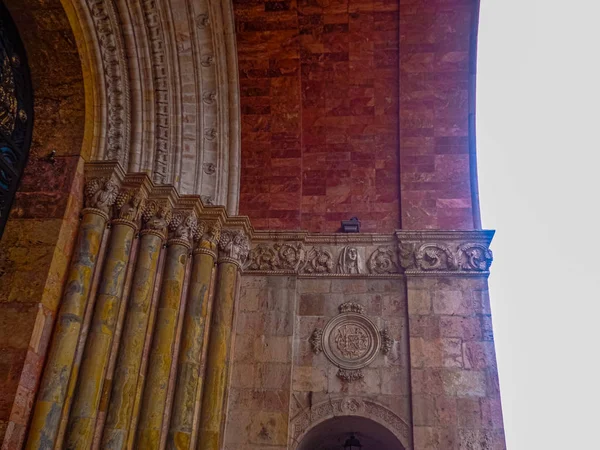 厄瓜多尔昆卡 Inmaculada Concepcin主教座堂主入口的细节 — 图库照片
