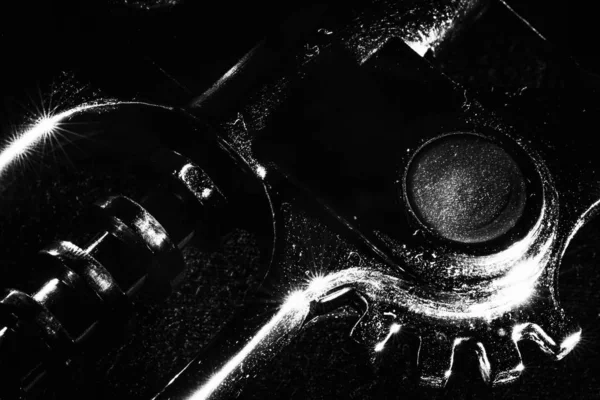 Details of a corkscrew on a black background — Stock Photo, Image