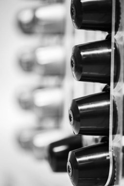 Biraz aromatik, lezzetli espresso kahve kapsülleri manzarası