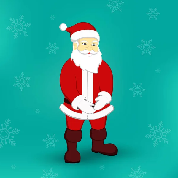 Ilustración Santa Claus Decorada Con Copos Nieve Feliz Navidad Feliz — Vector de stock