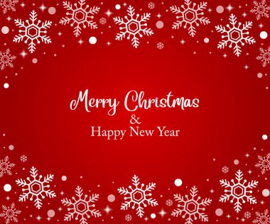 Kırmızı arkaplandaki soyut kar tanesinin tasviri. Mutlu Noeller ve mutlu yıllar.. 