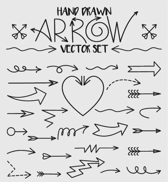 Conjunto de Arrow Hand Drawn Design — Vetor de Stock