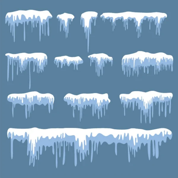 Set of white snow design element — Stock Vector