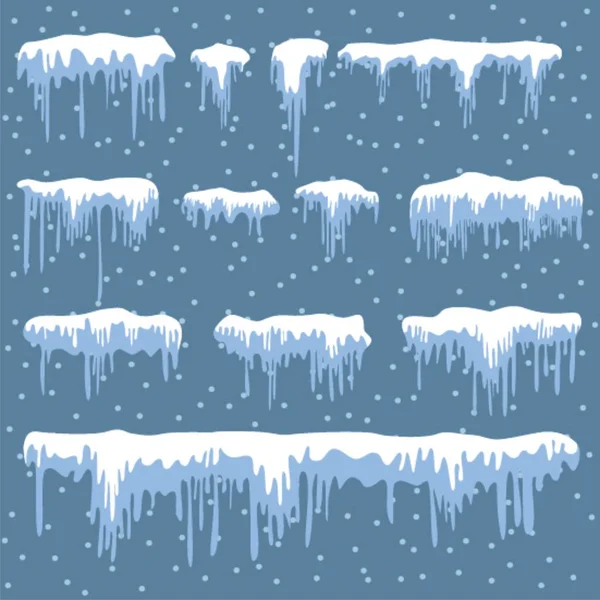 白い雪のデザイン要素のセット — ストックベクタ