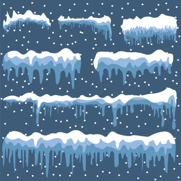 Küme, beyaz kar tasarım öğesi — Stok Vektör