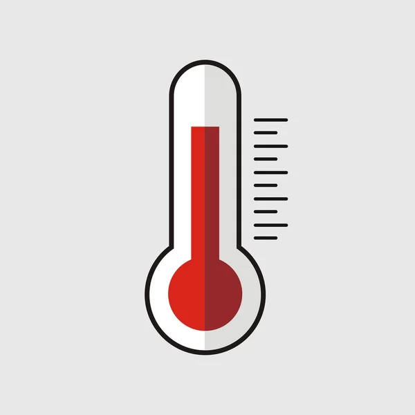 Thermometer icoon, Vlakke designstijl, vectorillustratie. — Stockvector