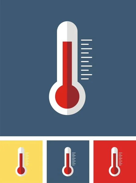 Thermometer icoon, Vlakke designstijl, vectorillustratie. — Stockvector