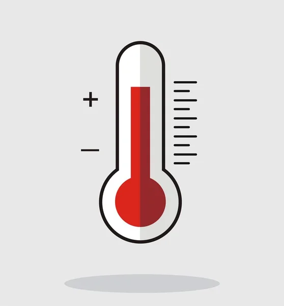 Thermometer icoon, Vlakke designstijl, vectorillustratie. — Stockvector