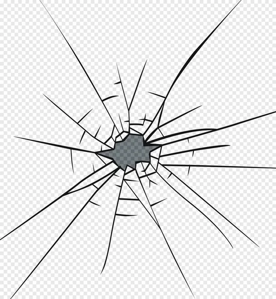 Broken glass effect. Hole in the broken glass . — Stock Vector