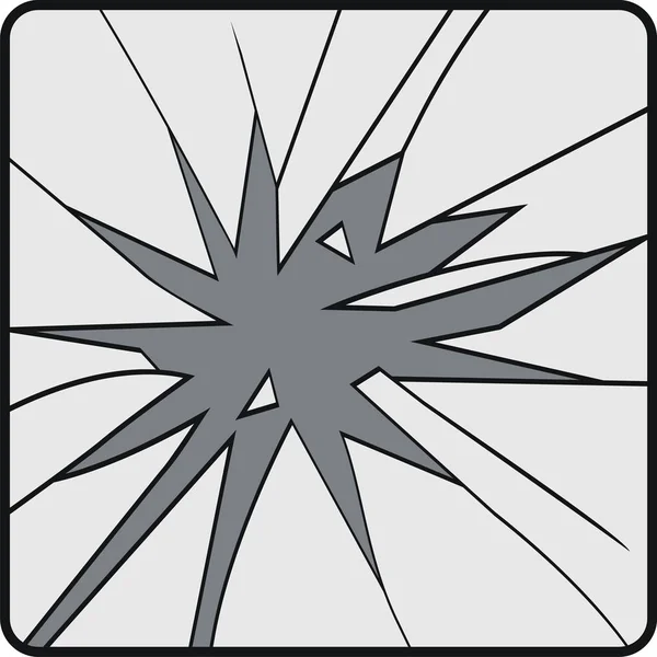 Broken glass effect. Hole in the broken glass . — Stock Vector ...