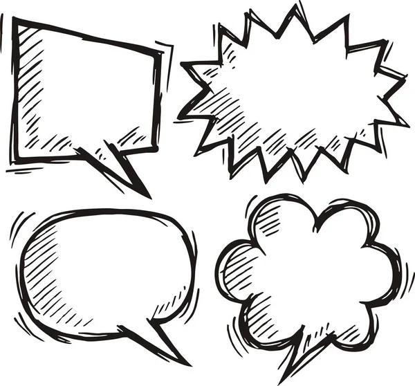 Doodle of Comic Speech Bubbles - illustrazione vettoriale — Foto Stock