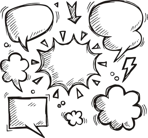 Doodle of Comic Speech Bubbles - ilustração vetorial — Fotografia de Stock