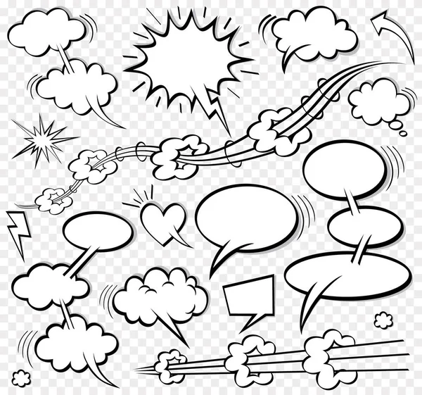 Komik Konuşma Balonları Çizgi Roman Arka Plan Vektör Çizim — Stok Vektör