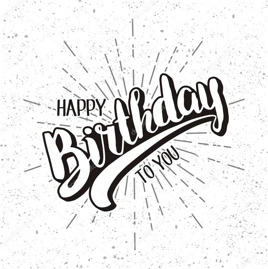 Happy birthday lettering , vector illustration