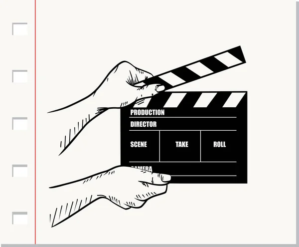 Vector Ilustración Película Set Clapper — Vector de stock