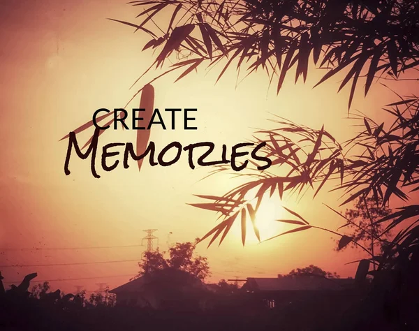 Inspirativní Citát Motivační Pozadí Vytvářet Vzpomínky — Stock fotografie