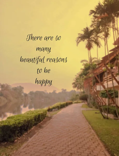 Inspirational motivational quote on blurred landscape background