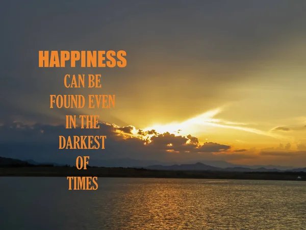 Inspirational Motivation Quote Blurred Landscape Background Happiness Can Found Even — Stock Photo, Image