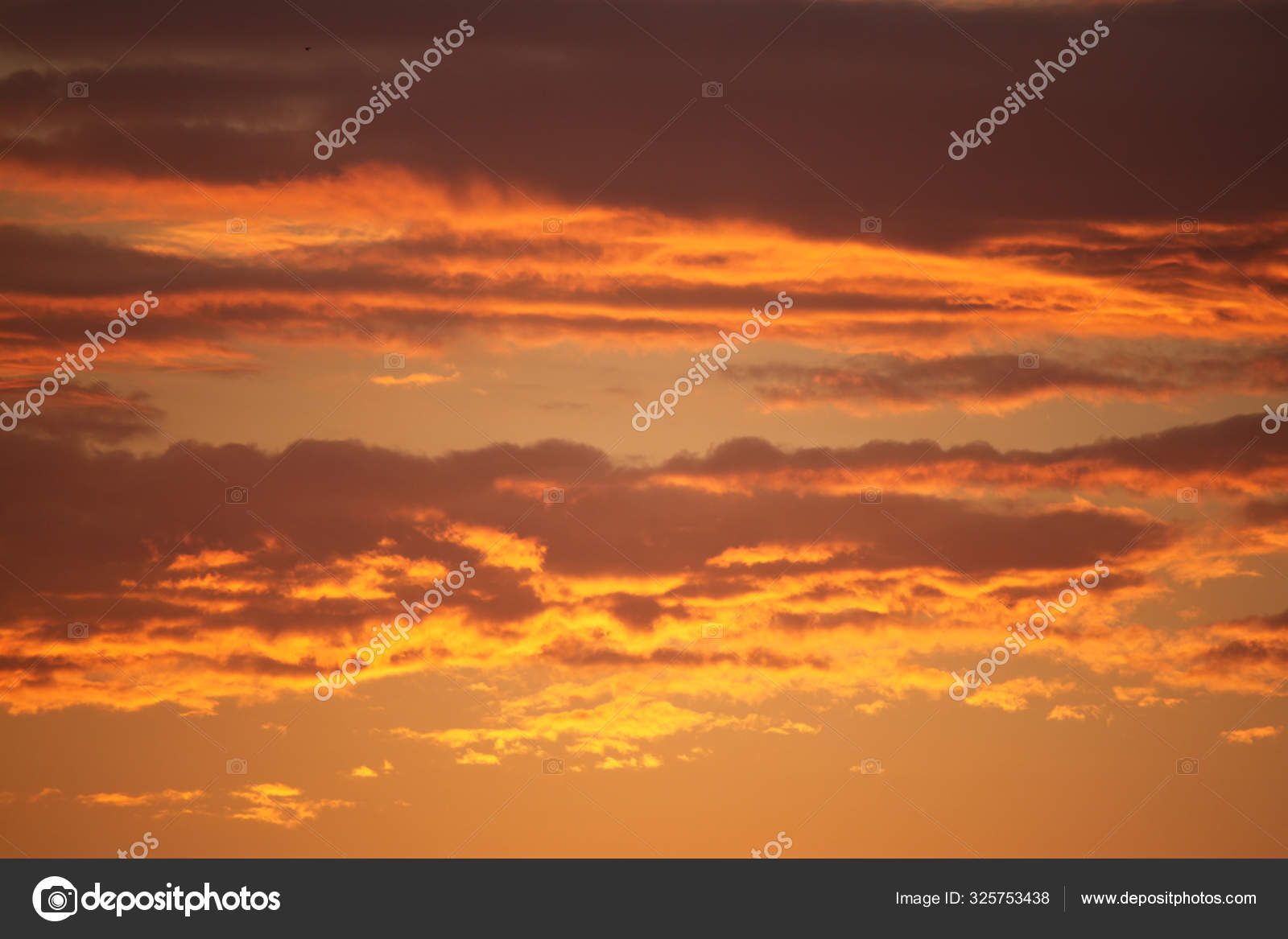 Beautiful Sunset Sky With Clouds Background Texture Stock Photo Image By C Al