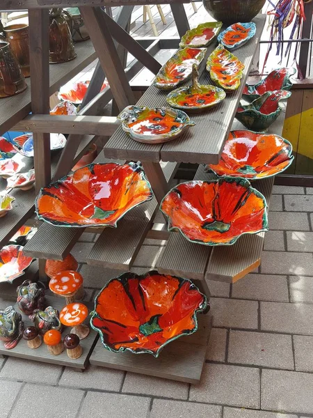 Placas de naranja en el mercado — Foto de Stock