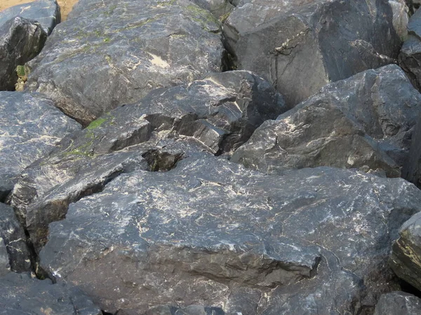 Basalt black rocks