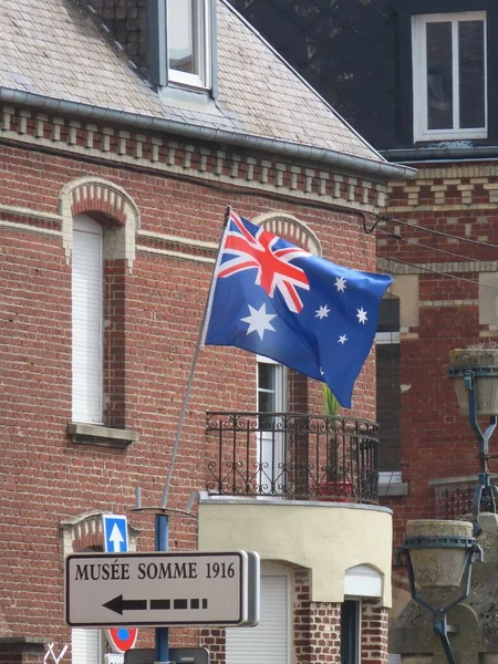 Australische vlag in de Somme — Stockfoto