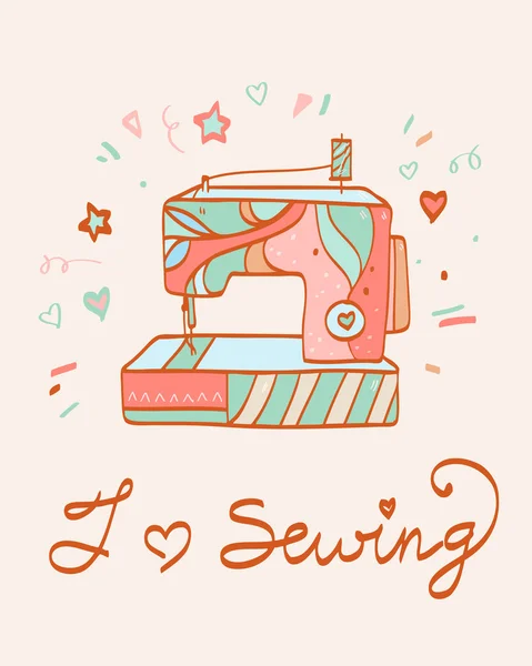 Cartoon sewing machine — Stock Vector