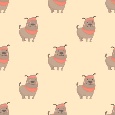 sevimli çizgi film köpek spor yaparken ayarla 