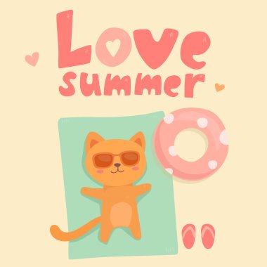 Sevimli çizgi turuncu kedi 