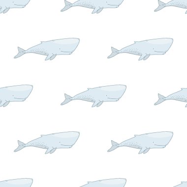 Deniz hayat koleksiyonu balinalar ile desen