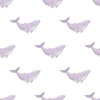 Deniz hayat koleksiyonu balinalar ile desen
