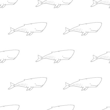 Deniz hayat koleksiyonu balinalar ile desen