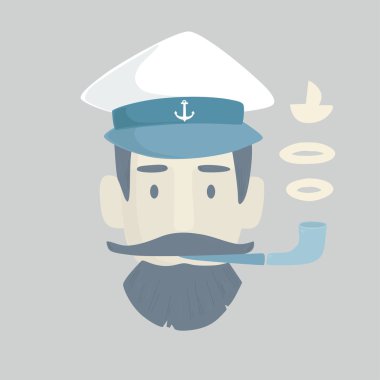 Kaptan şapka ve boru ile tasarım