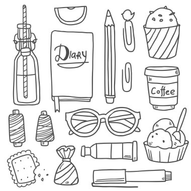 Kız öğelerle küme koleksiyon 