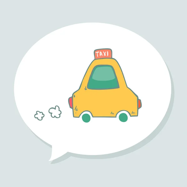 Çizgi film sevimli taksi tasarım — Stok Vektör